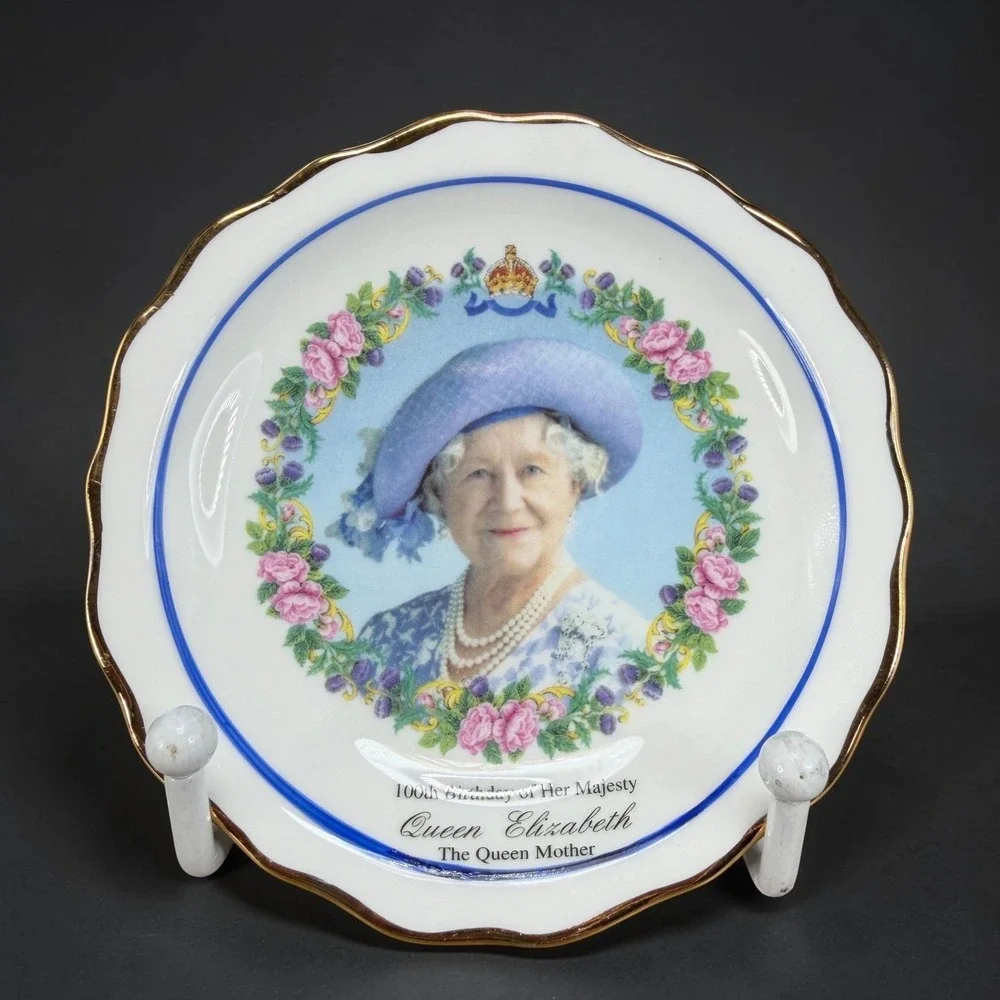 Royal Crown‎ Duchy Queen Elizabeth Queen Mother 100 Birthday Commemorative Plate